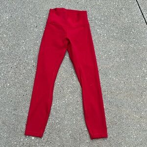 red lulu leggings